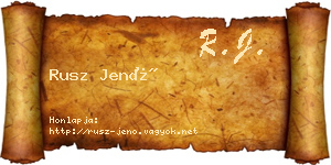 Rusz Jenő névjegykártya