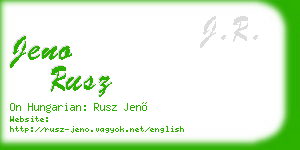jeno rusz business card